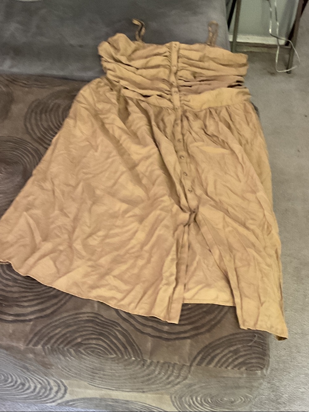 Women's Tan Button-Front Circle Skirt